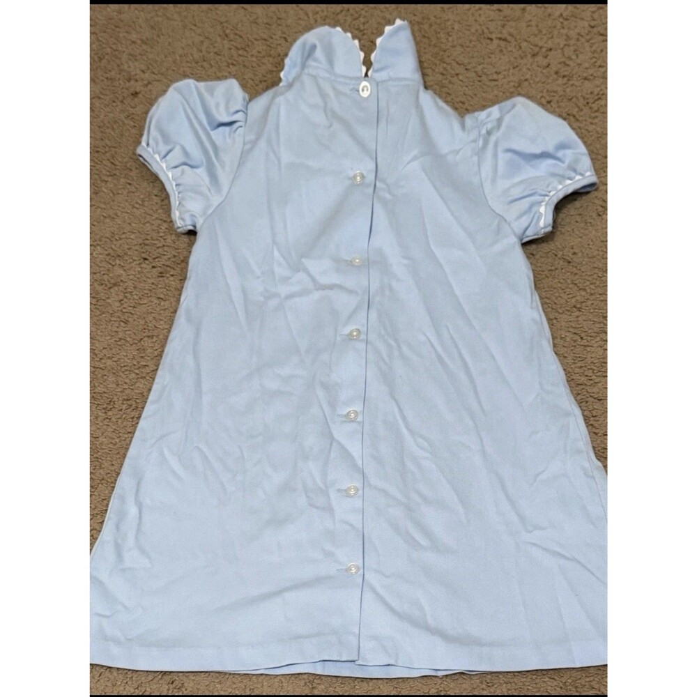 Shrimp & Grits Kids Blue Monogram Dress Size 5